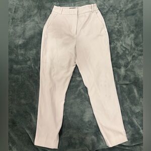 Zara Basic White High-waisted Trousers